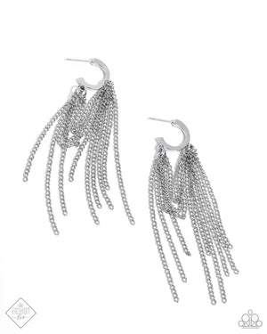 Paparazzi - Copious Caliber - Silver Earrings - August 2024 Fashion Fix