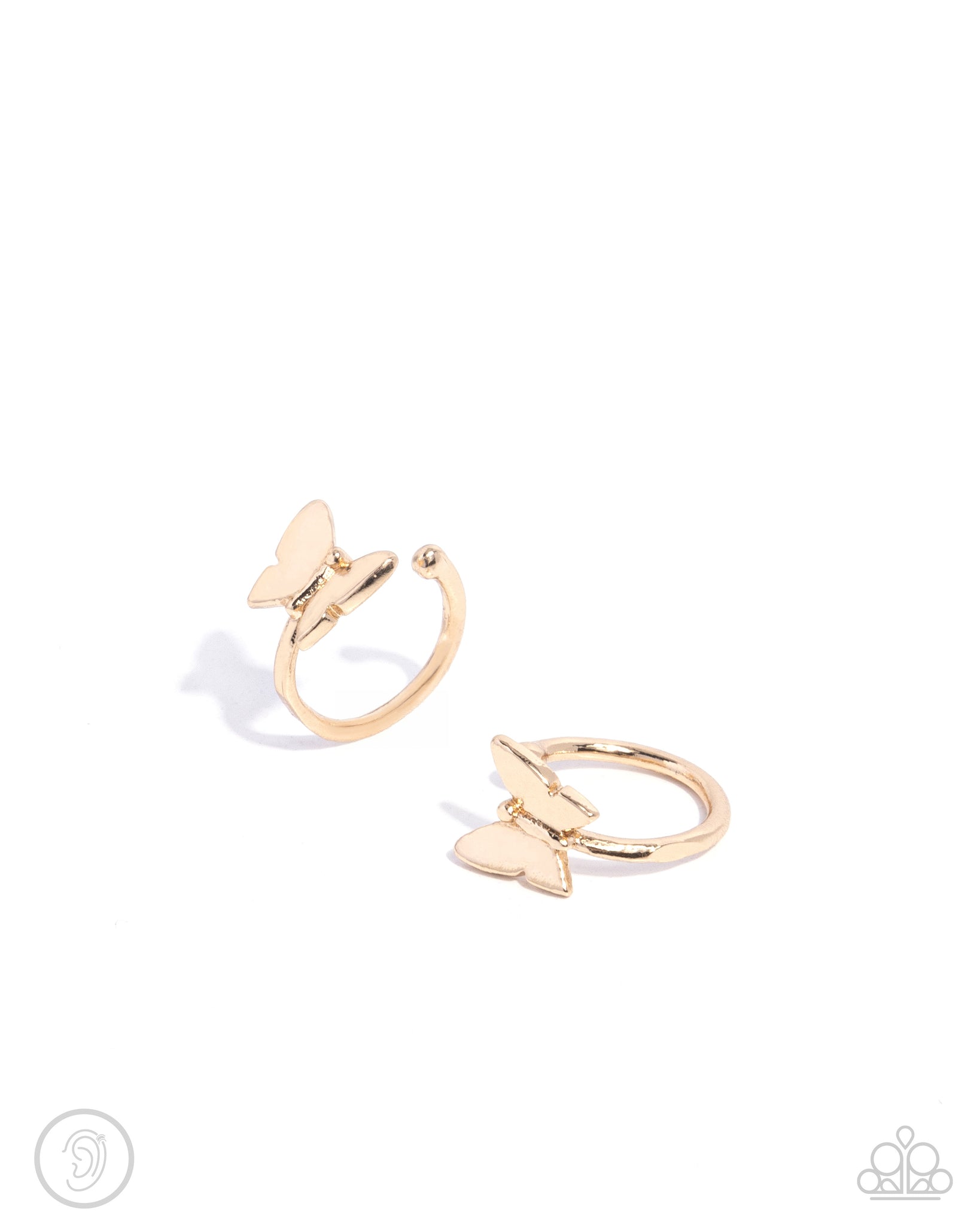 Paparazzi - Aerial Attitude - Gold Cuff Earrings