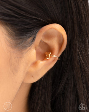 Paparazzi - Aerial Attitude - Gold Cuff Earrings