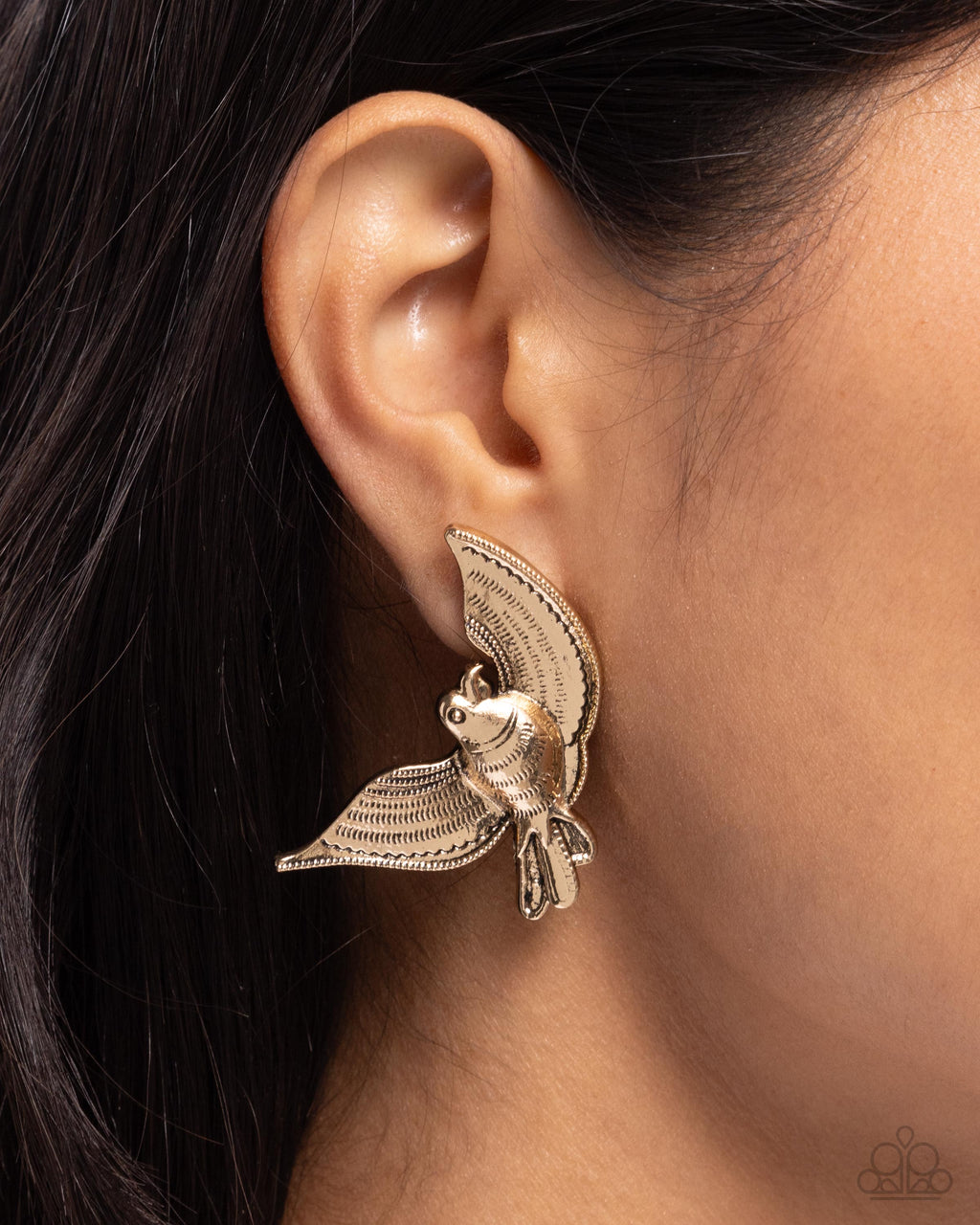 Paparazzi - Bird of PLAY - Gold Earrings