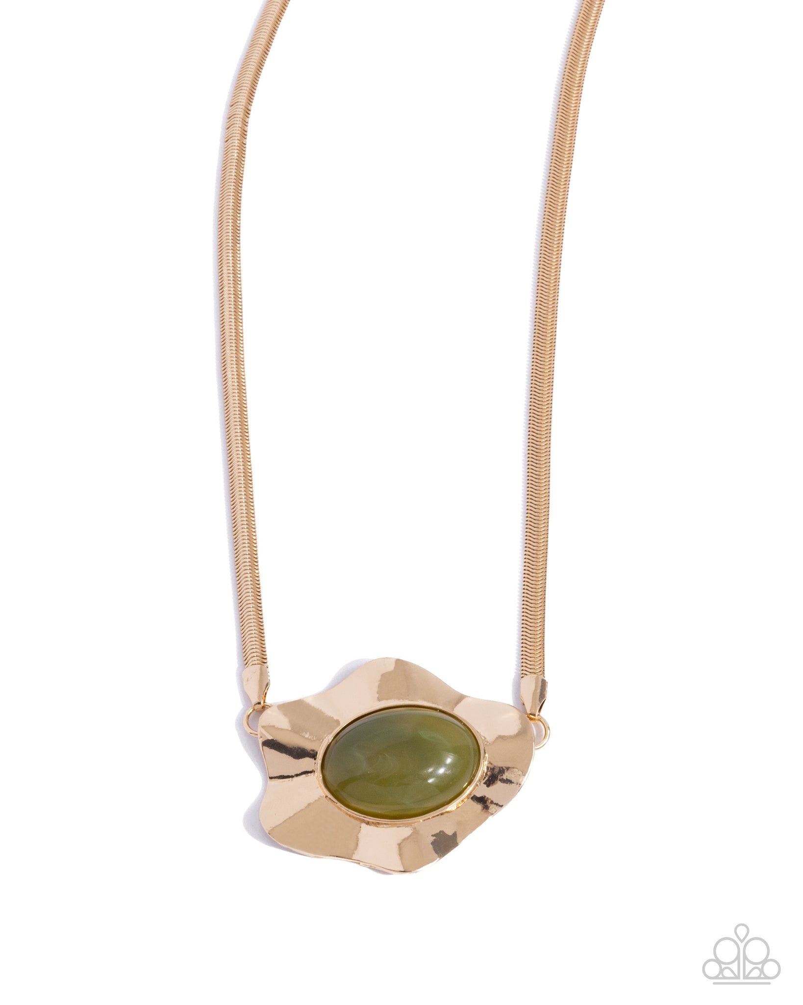 Paparazzi - Sideways Shimmer - Green Necklace