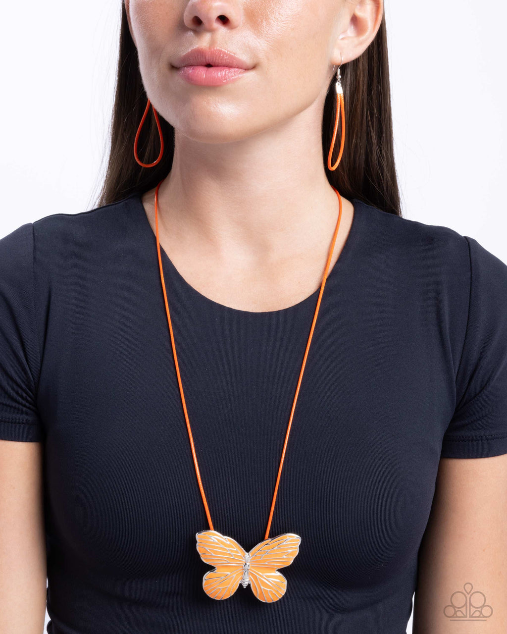 Paparazzi - Fluttering Fervor - Orange Necklace