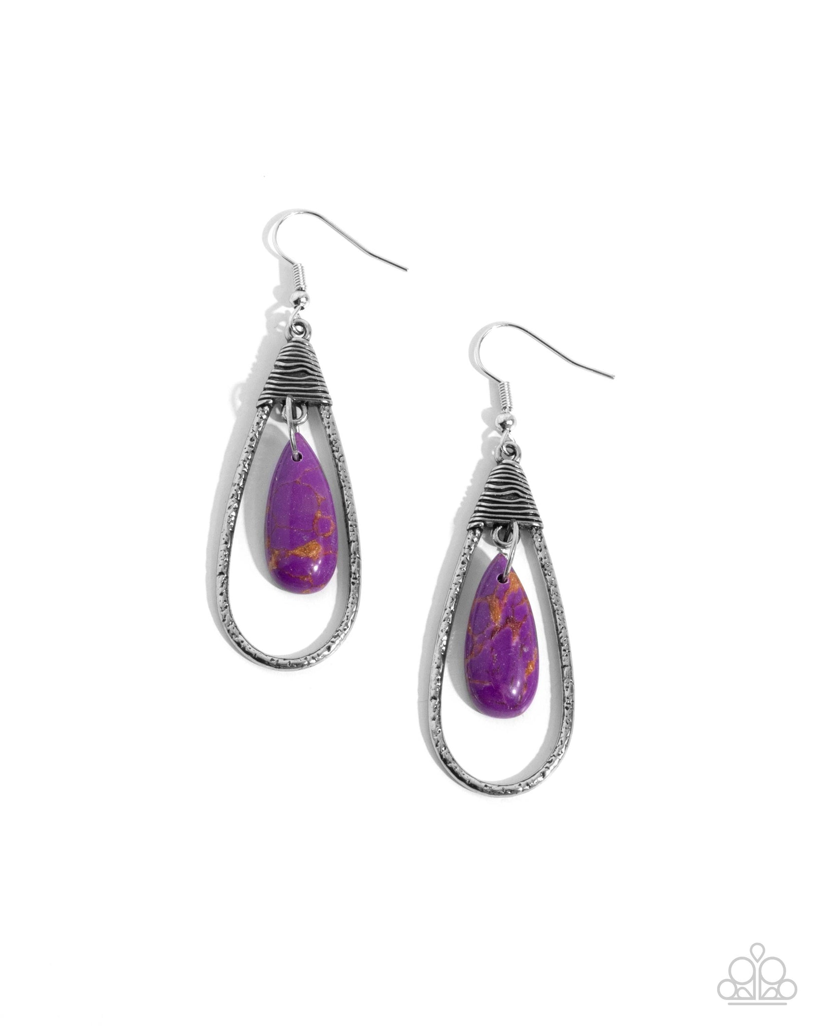 Paparazzi - Neatly Natural - Purple Earrings