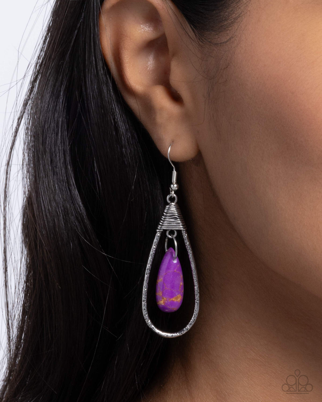 Paparazzi - Neatly Natural - Purple Earrings