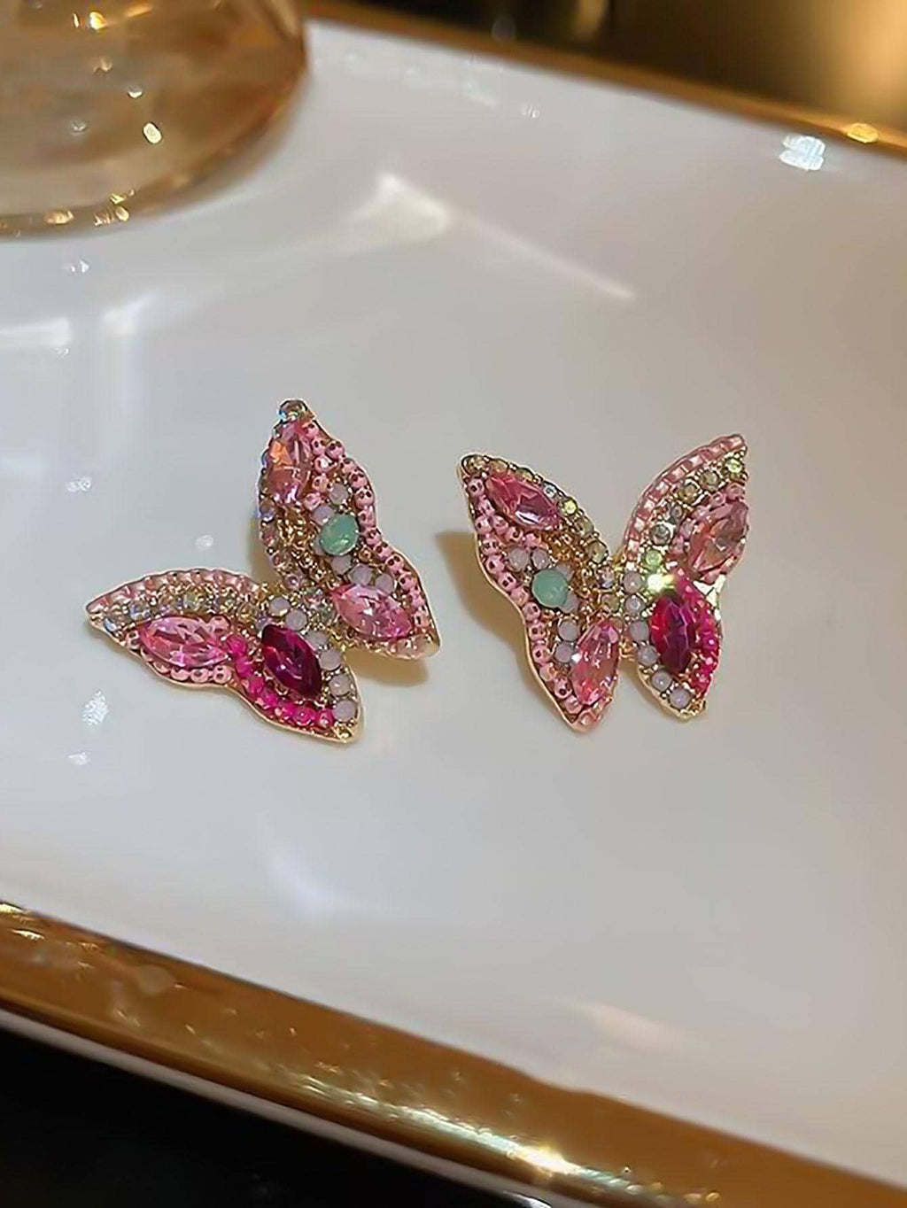 Pink Multi Butterfly Earrings