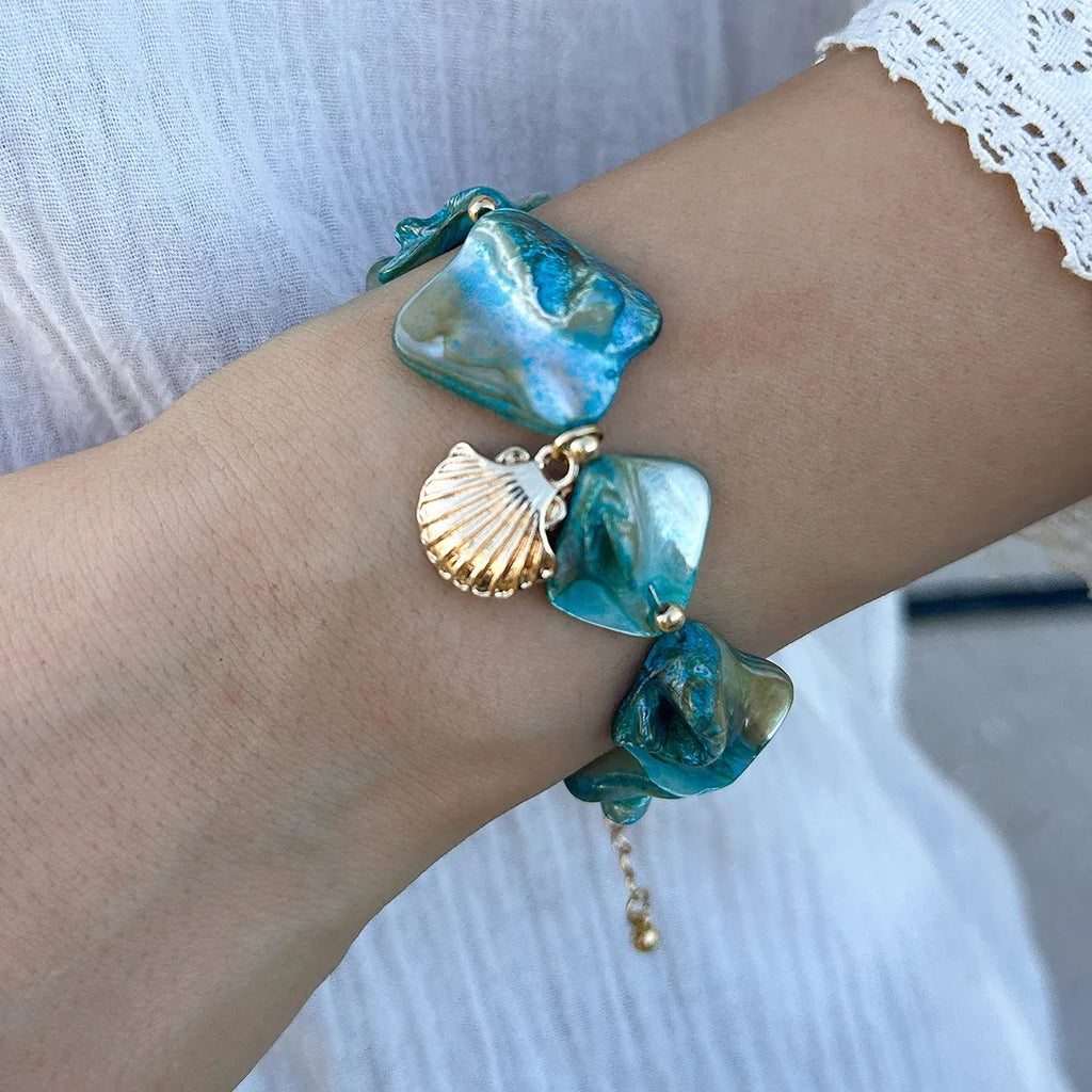 Shoreline Dream - Gold & Blue Bracelet