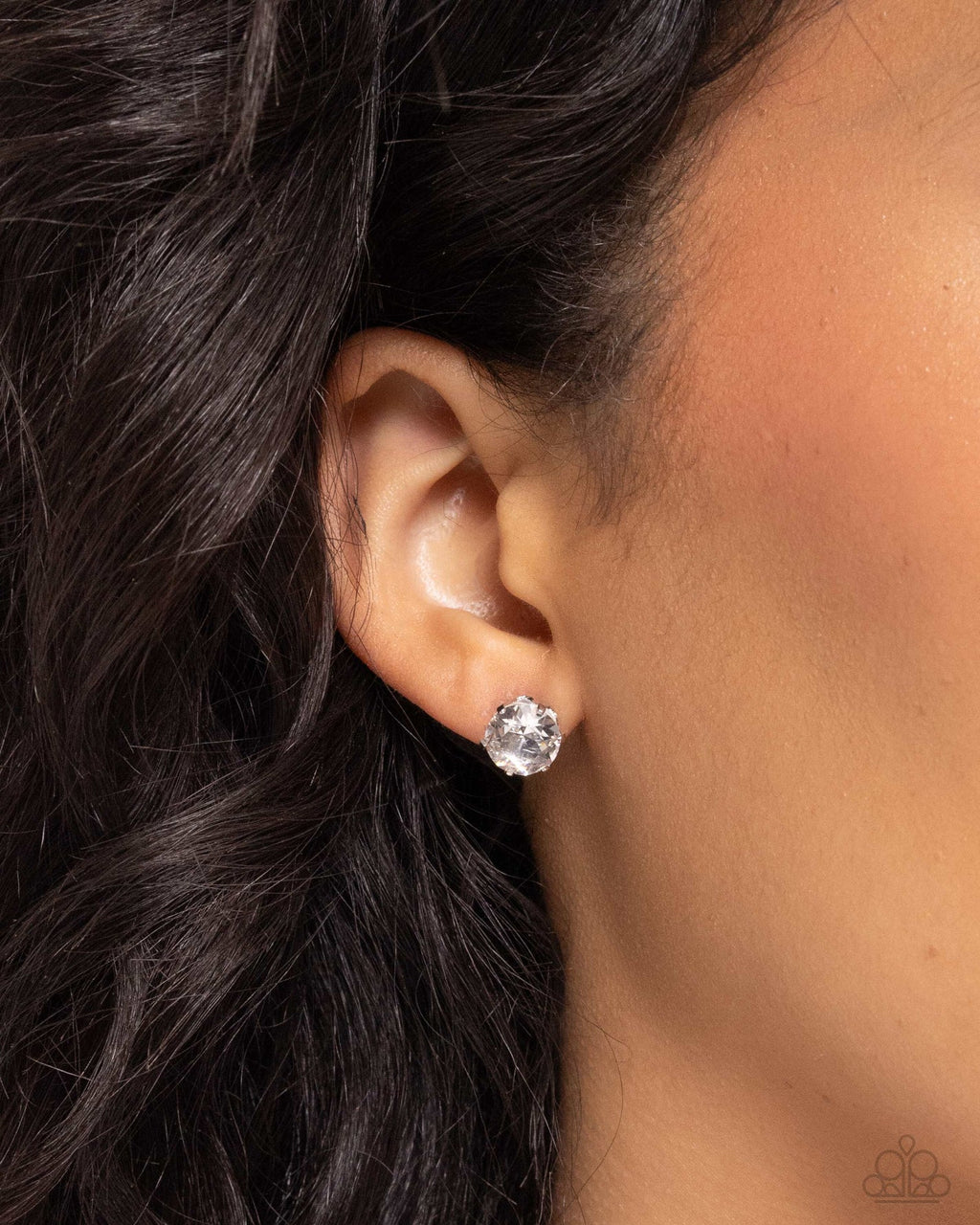 Paparazzi - Breathtaking Birthstone - White Earrings