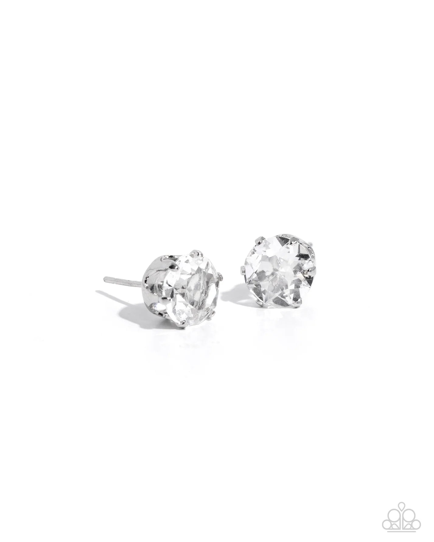 Paparazzi - Breathtaking Birthstone - White Earrings