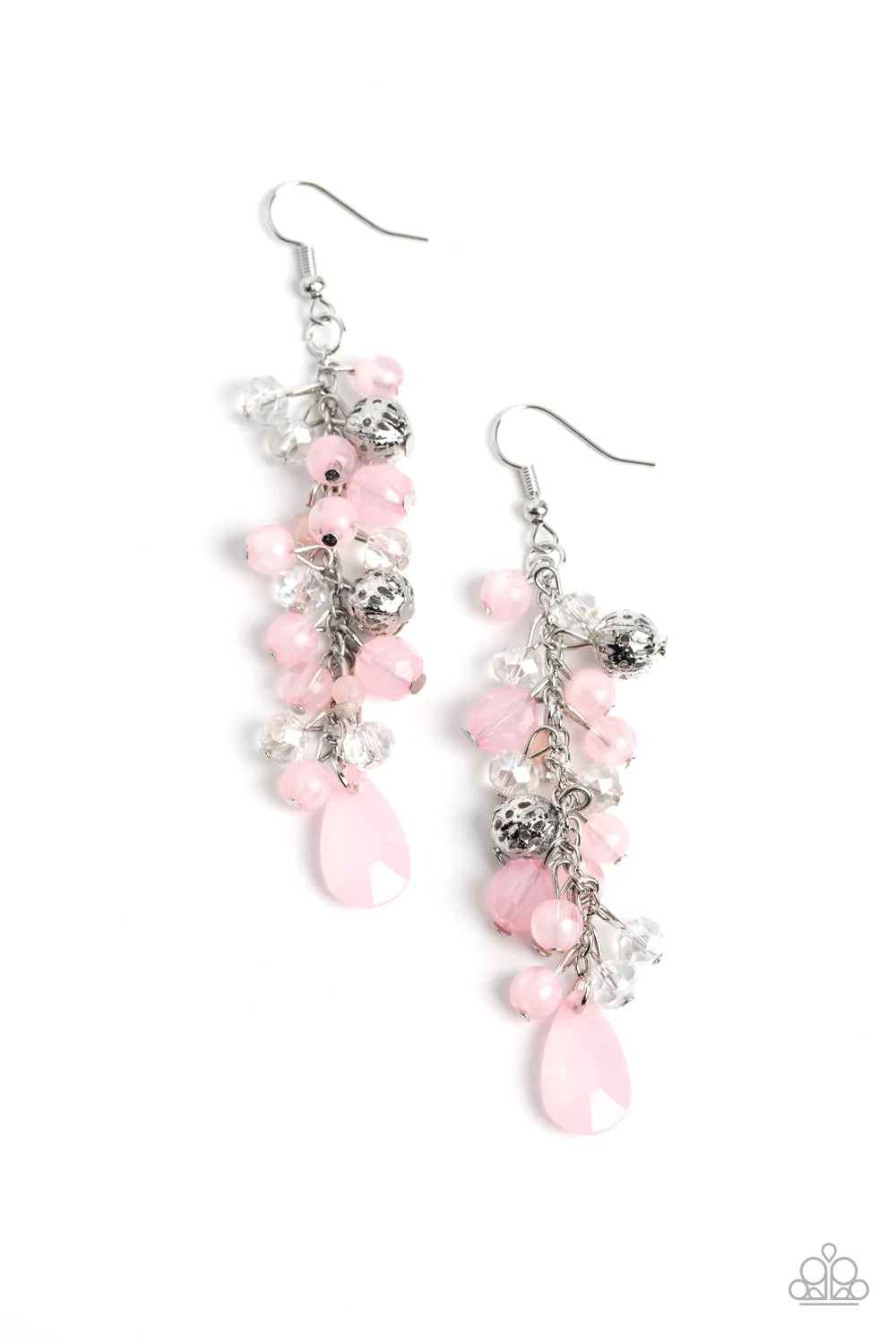 Paparazzi - Cheeky Cascade - Pink Earrings