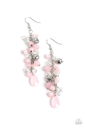 Paparazzi - Cheeky Cascade - Pink Earrings