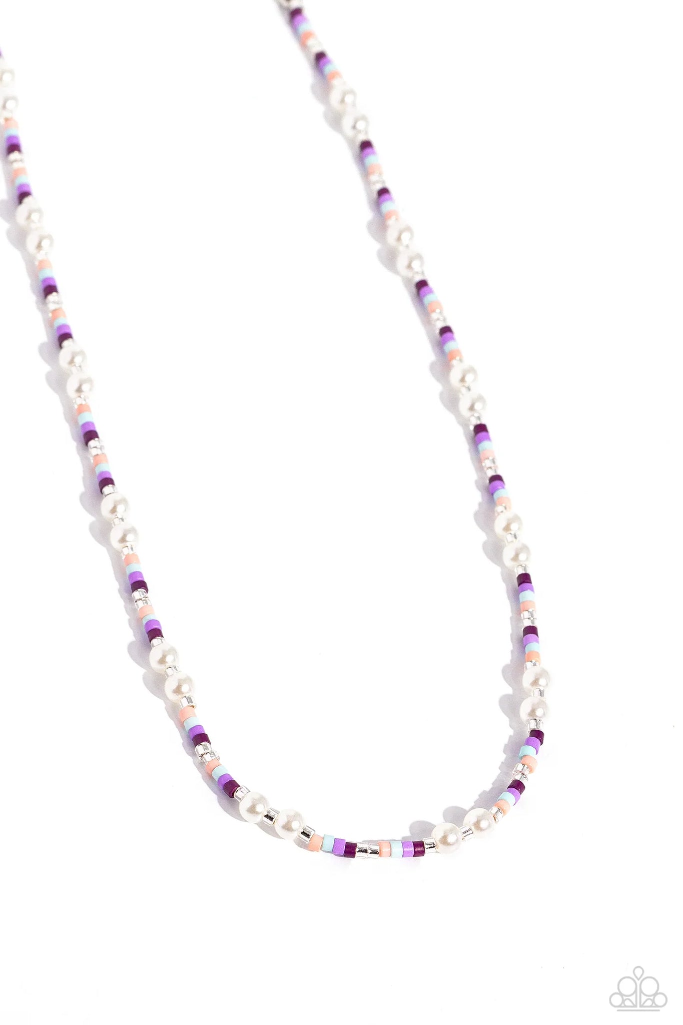 Paparazzi - Colorblock Charm - Purple Necklace