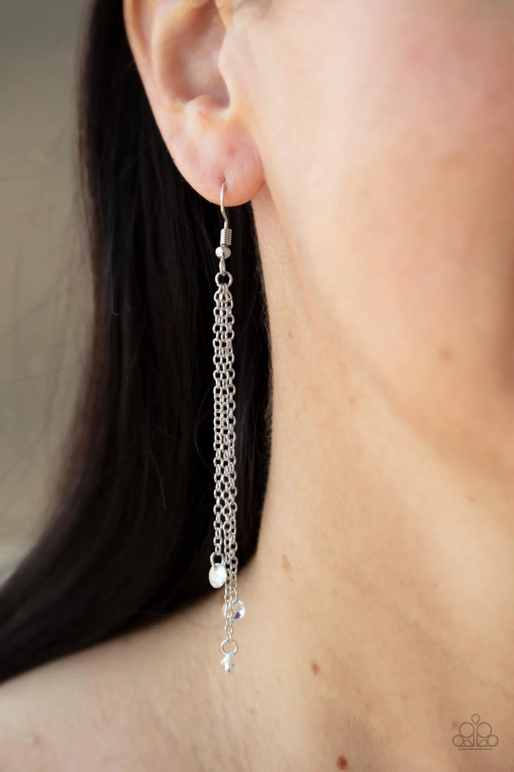 Paparazzi - Divine Droplets - White Earrings