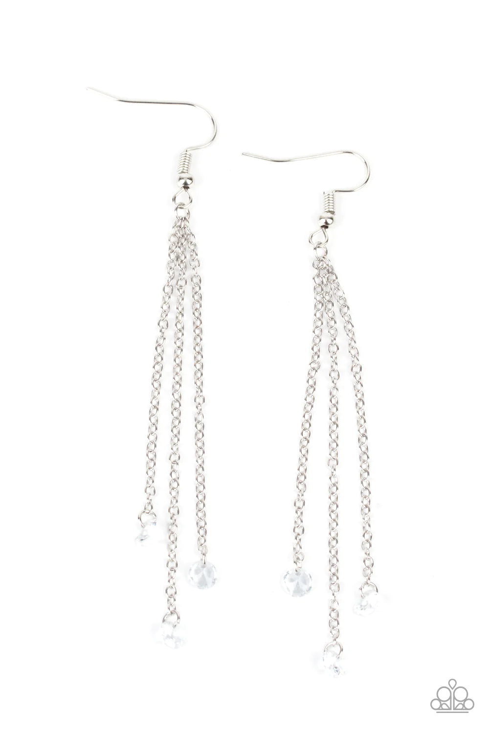 Paparazzi - Divine Droplets - White Earrings