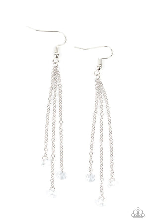 Paparazzi - Divine Droplets - White Earrings