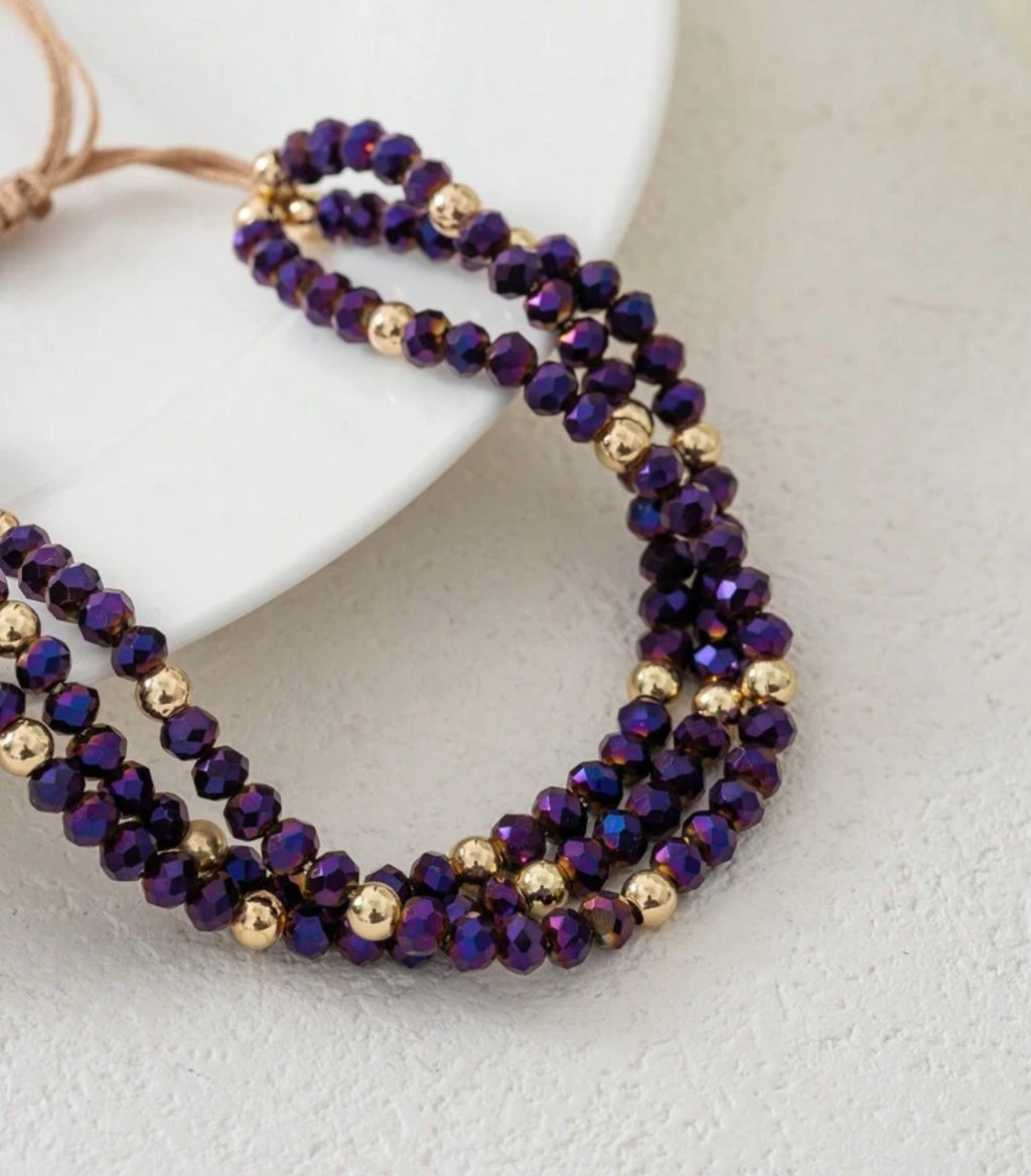 Purple Pull Cord Bracelet