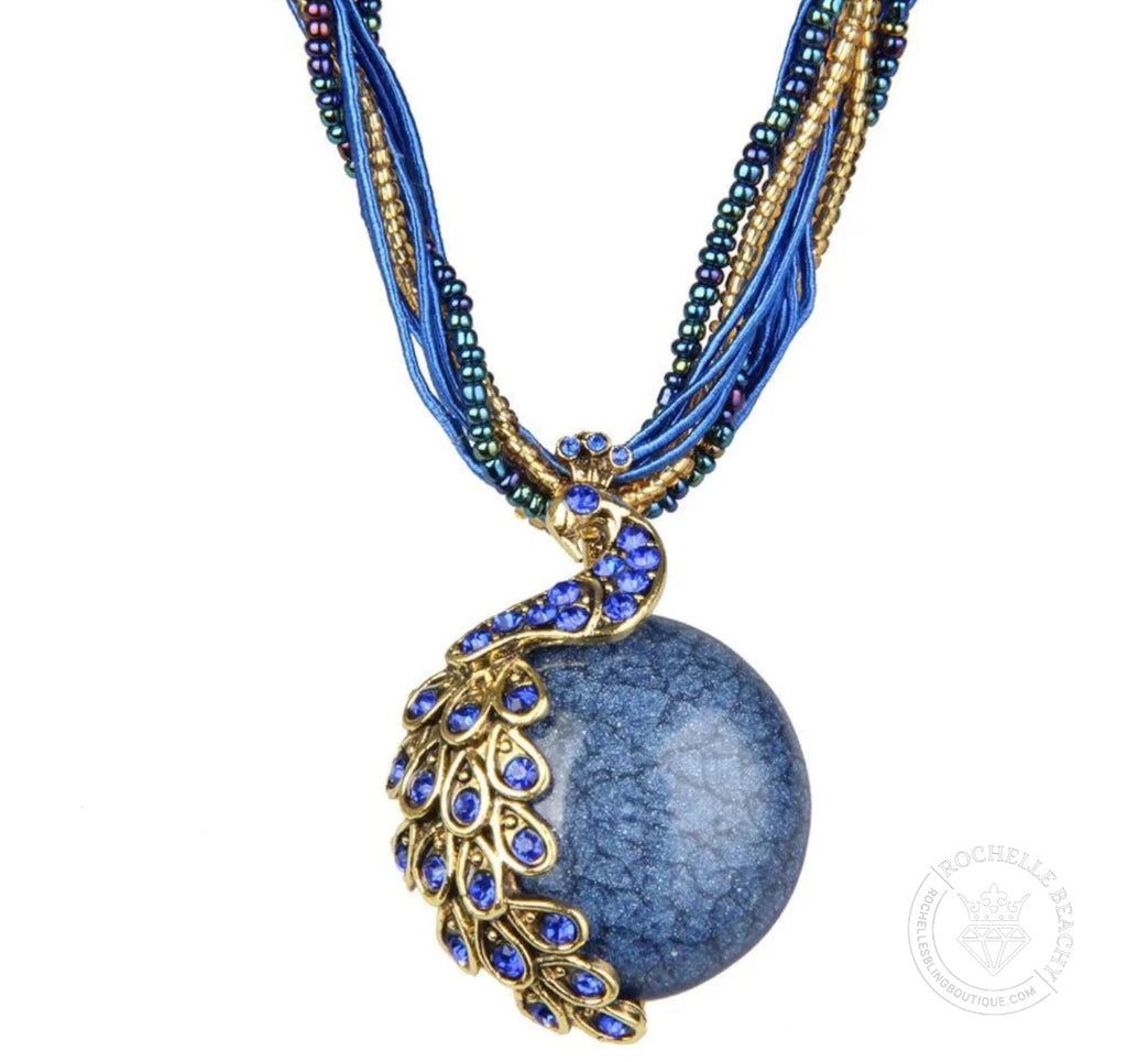 Bohemian Grace Necklace in Dark Blue