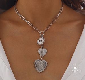 Heart's Echo Necklace in Silver