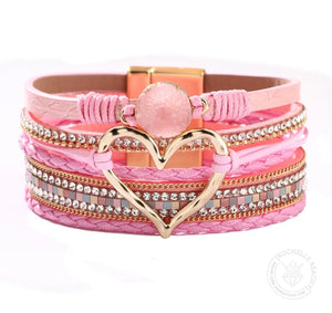 On The Edge Of Love Bracelet in Pink