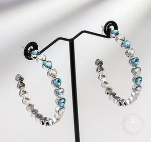 Eternal Love Hoop Earrings in Blue