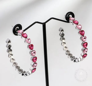 Eternal Love Hoop Earrings in Pink