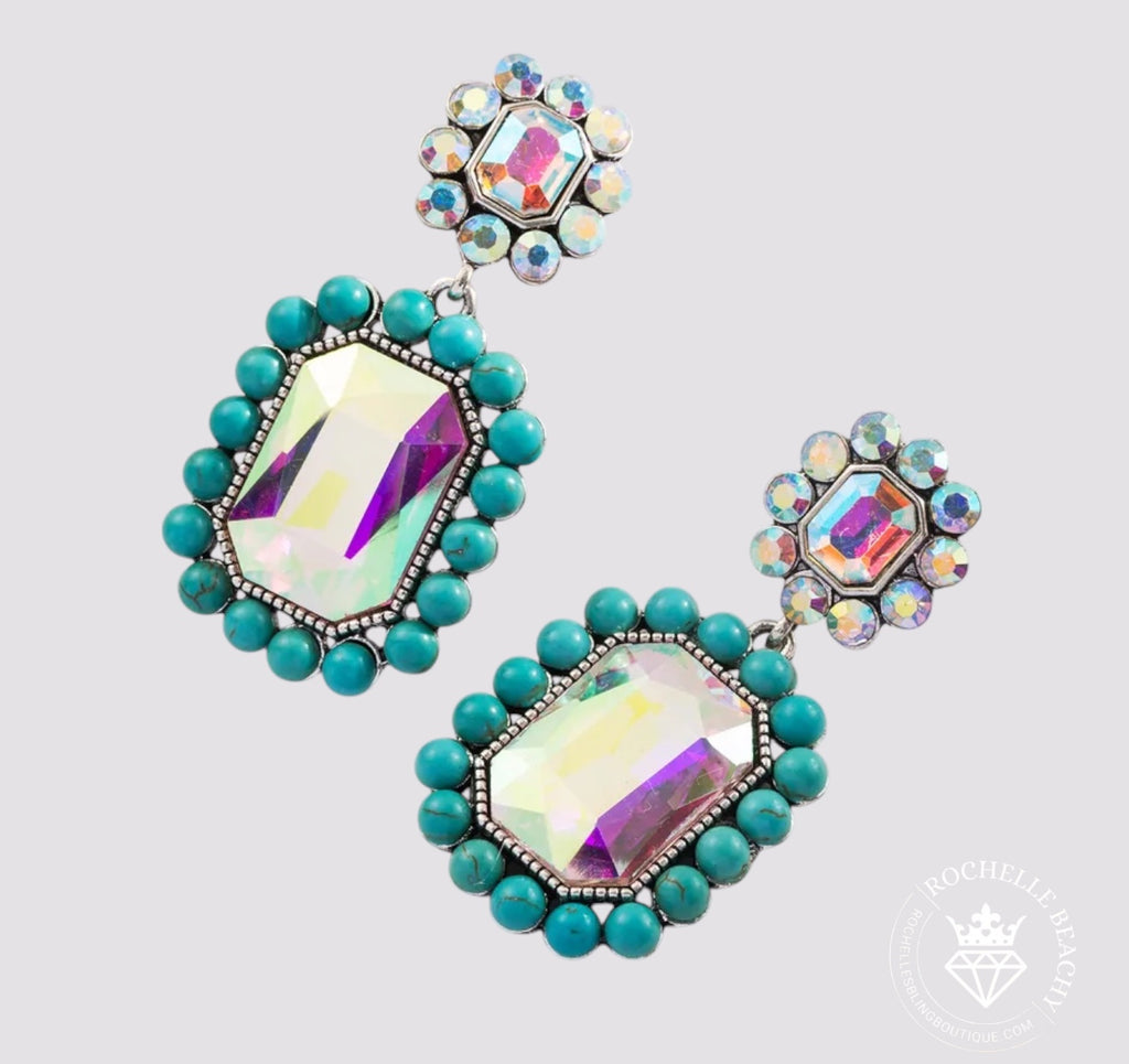 Vintage Glow Earrings in Turquoise