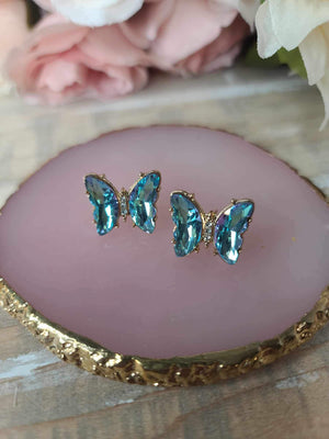 Flutterglow Earrings in Aqua