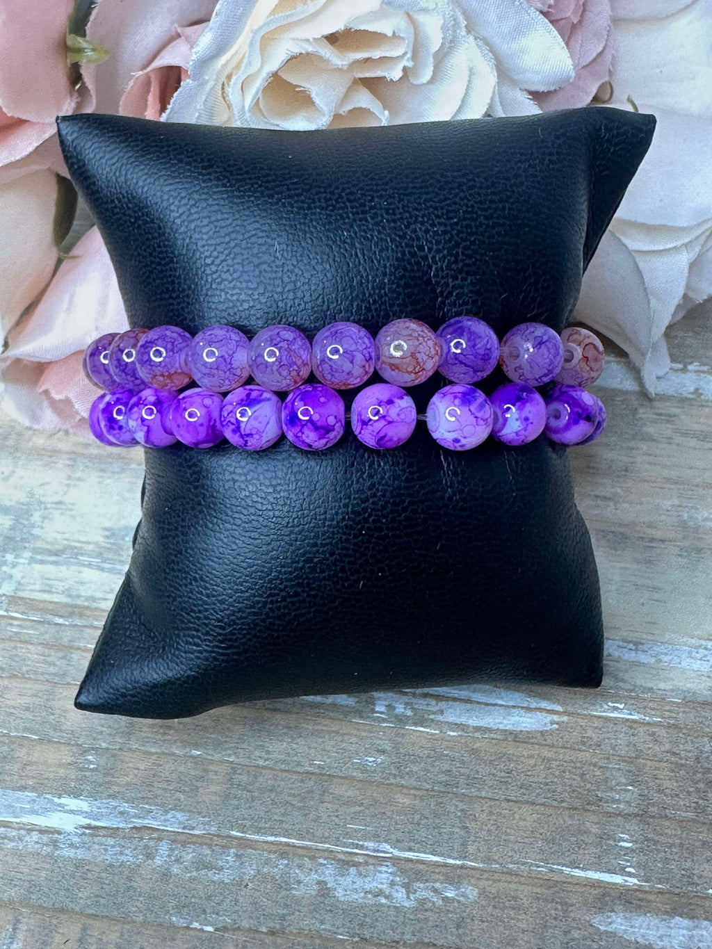 Beaded Bliss Bracelet in Purple