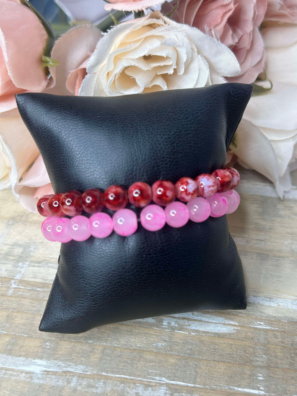 Beaded Bliss Bracelet in Pink