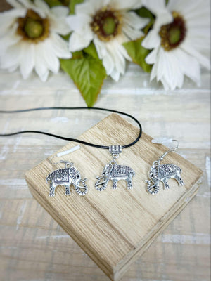 Safari Spirit - Silver Necklace & Earrings Set