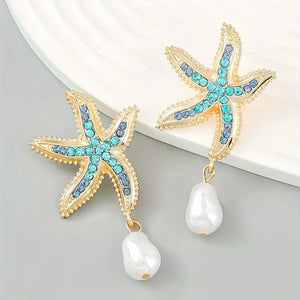 Pearl Tides - Blue Earrings