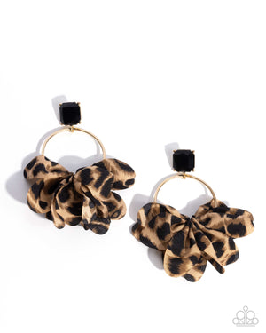 Paparazzi - Charm Cheetah - Gold Earrings