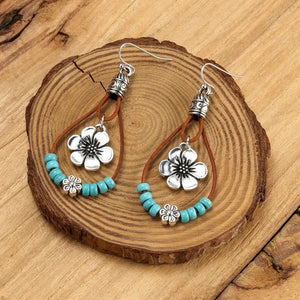 Mystic Blossom -  Turquoise Drop Earrings