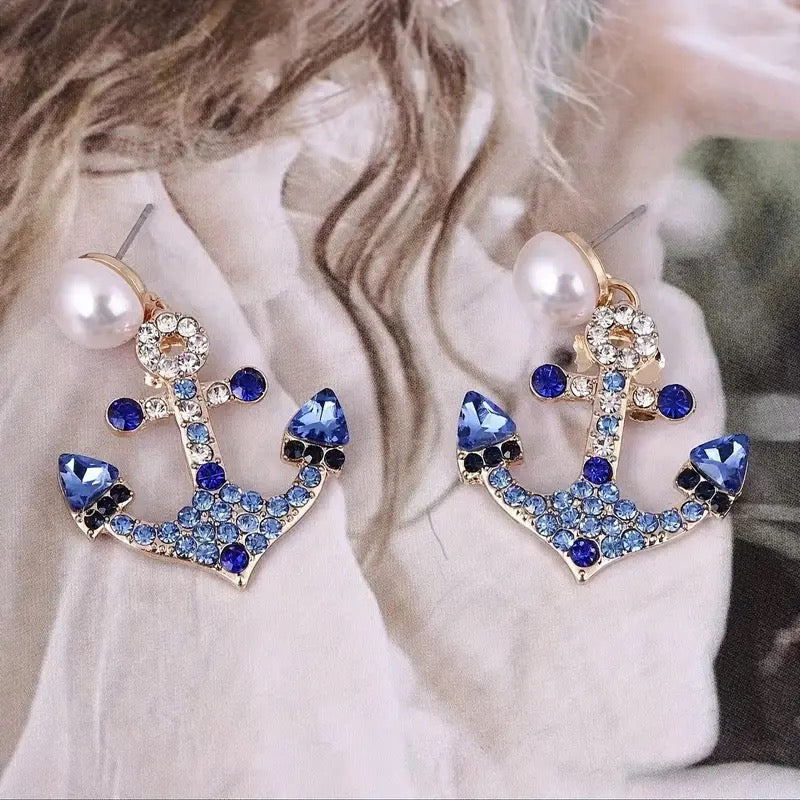 Nautical Elegance  - Blue Earrings