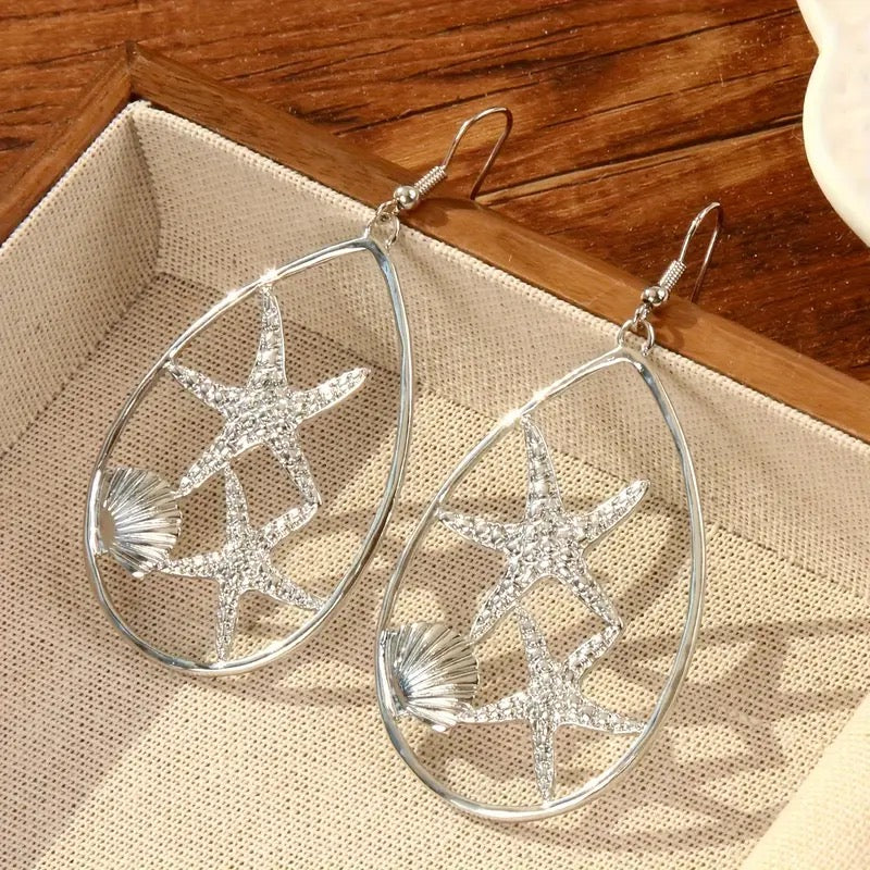 Oceanic Sparkle - Silver Earrings