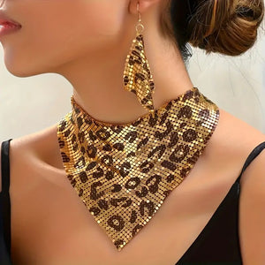 Feline Glam - Leopard Necklace & Earrings Set