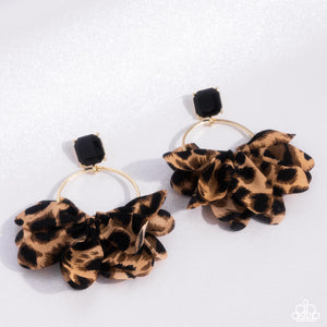 Paparazzi - Charm Cheetah - Gold Earrings