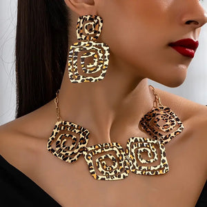 Leopard Luxe -  Necklace & Earrings Set