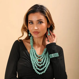 Nomadic Essence  - Turquoise Necklace, Bracelet & Earrings Set