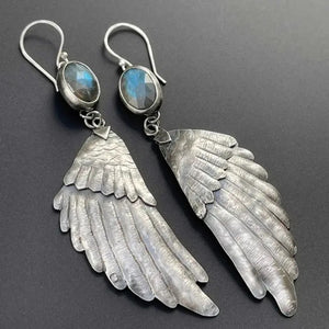 Moonlit Wings - Silver Plated Earrings