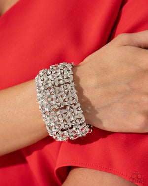 Paparazzi - Woven Wardrobe - White Bracelet