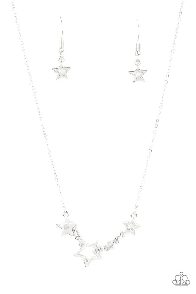 Paparazzi - Proudly Patriotic - White Necklace