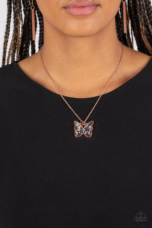 Paparazzi - Gives Me Butterflies - Copper Necklace