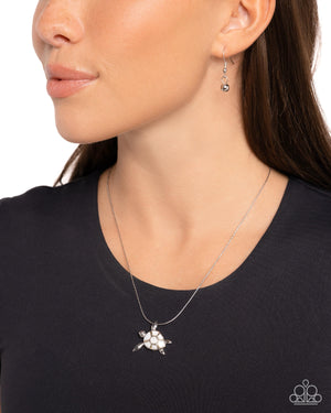 Paparazzi - Sea Turtle Statement - White Necklace