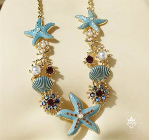 Starfish Bliss Necklace in Blue