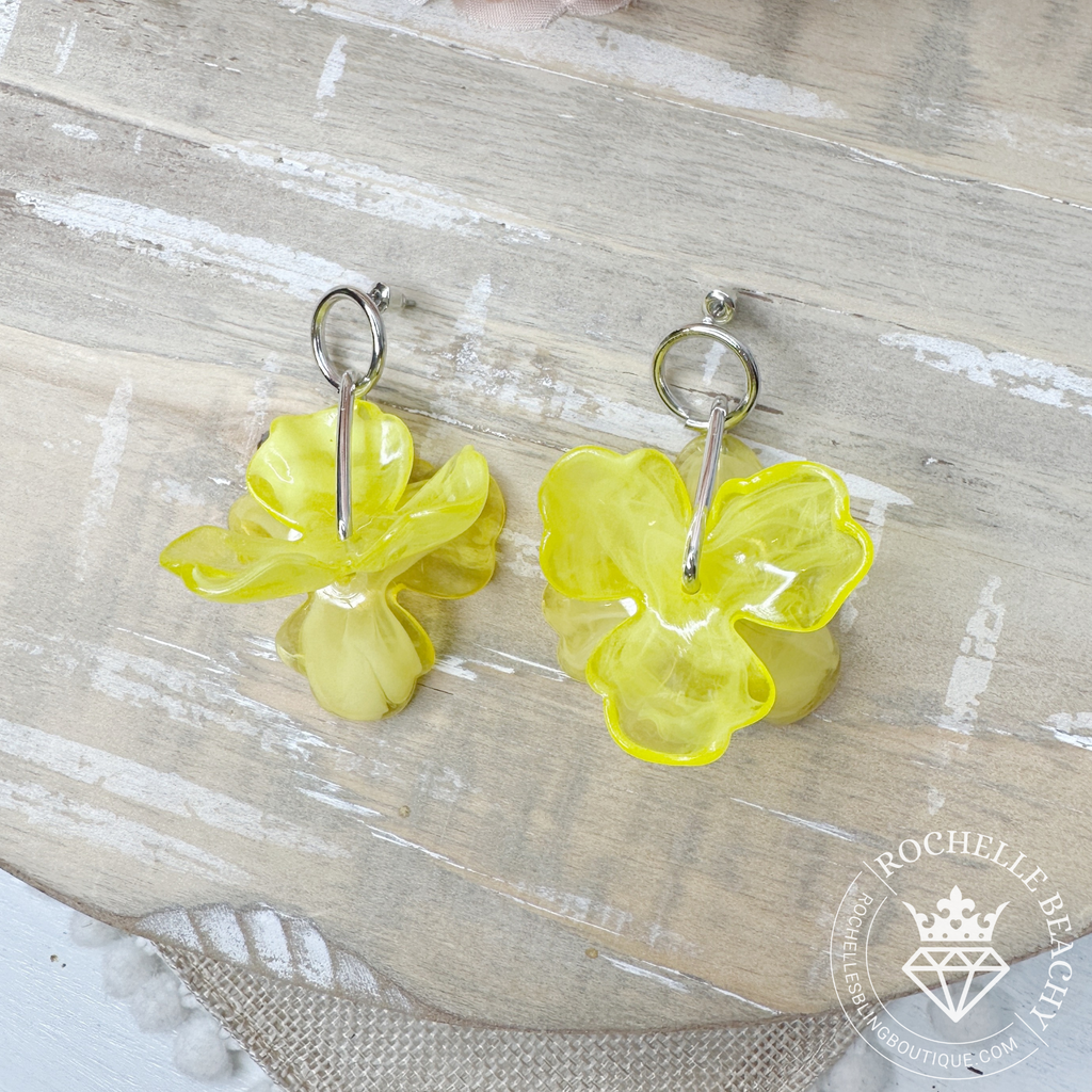Paparazzi - Glassy Garden - Yellow Earrings