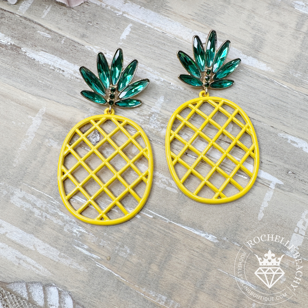 Paparazzi - Pineapple Passion - Yellow Earrings