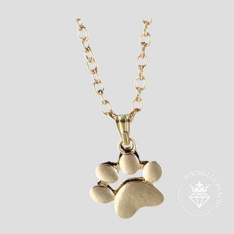 Pawprint Whispers - Gold Necklace