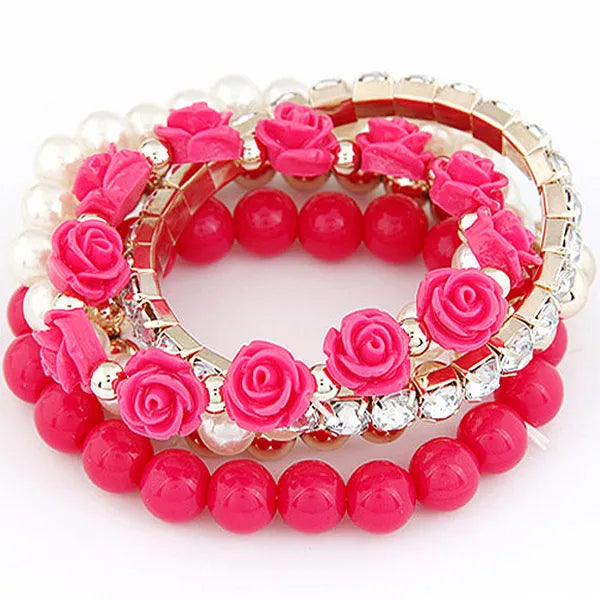 Radiant Fleur - Pink Bracelet Set