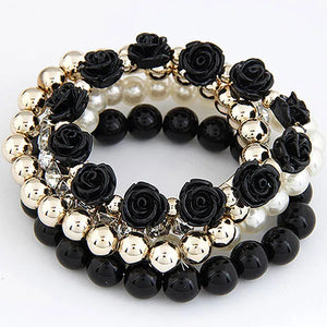 Radiant Fleur - Black Bracelet Set