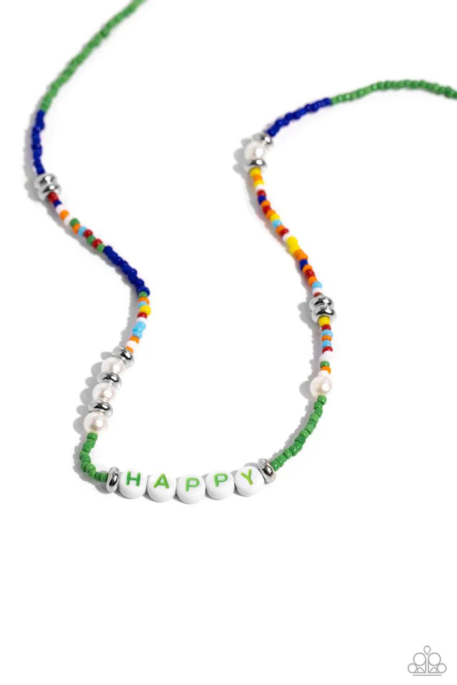 Paparazzi - Happy to See You - Green Necklace